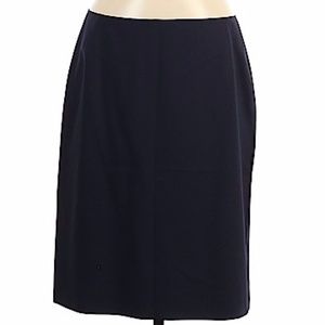 J.Crew Wool Skirt Size 8 Black and Blue Pin Stripe